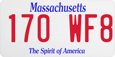 MA license plate 170WF8