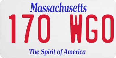 MA license plate 170WG0