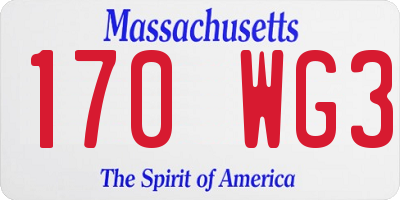 MA license plate 170WG3