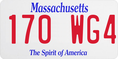 MA license plate 170WG4