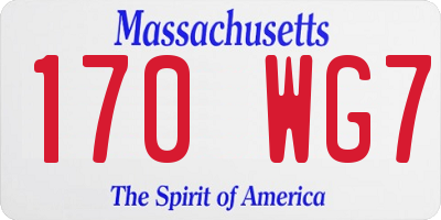MA license plate 170WG7