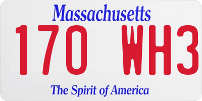 MA license plate 170WH3
