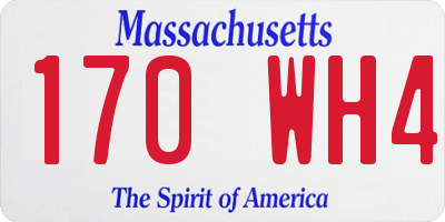 MA license plate 170WH4