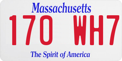 MA license plate 170WH7
