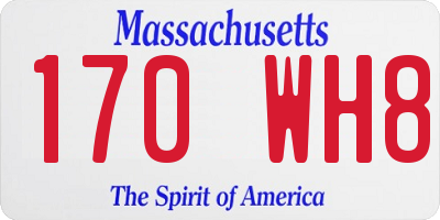 MA license plate 170WH8