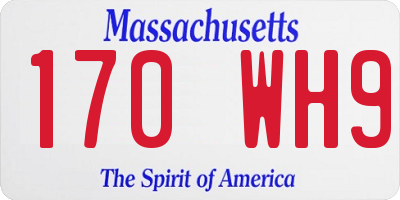 MA license plate 170WH9