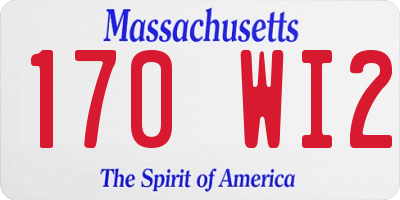 MA license plate 170WI2
