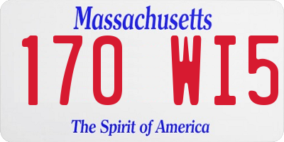 MA license plate 170WI5