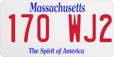 MA license plate 170WJ2