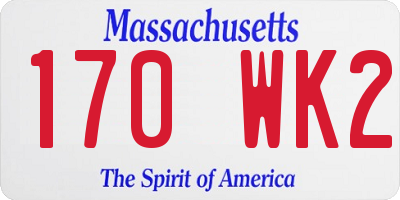 MA license plate 170WK2