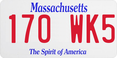 MA license plate 170WK5