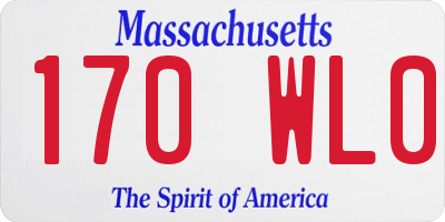 MA license plate 170WL0