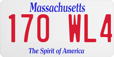 MA license plate 170WL4