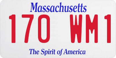MA license plate 170WM1