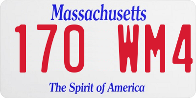 MA license plate 170WM4