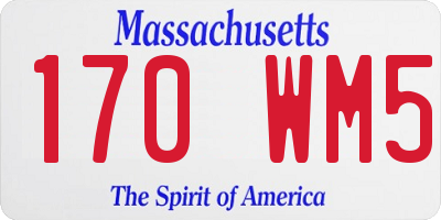 MA license plate 170WM5