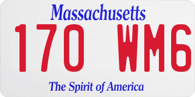 MA license plate 170WM6