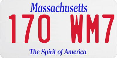 MA license plate 170WM7