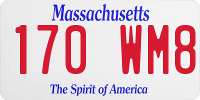 MA license plate 170WM8