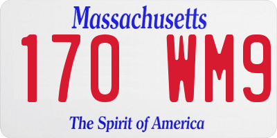 MA license plate 170WM9