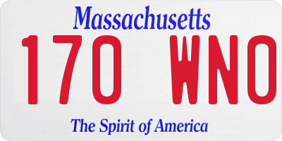 MA license plate 170WN0
