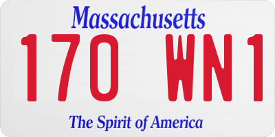 MA license plate 170WN1