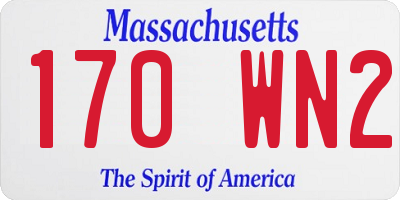 MA license plate 170WN2