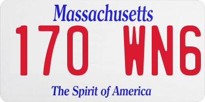 MA license plate 170WN6