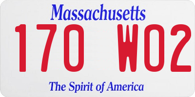 MA license plate 170WO2