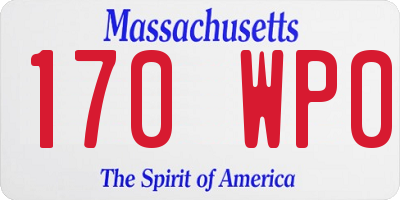 MA license plate 170WP0