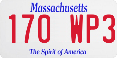 MA license plate 170WP3
