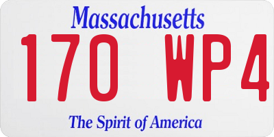 MA license plate 170WP4