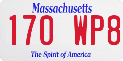 MA license plate 170WP8