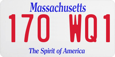 MA license plate 170WQ1