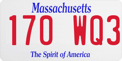 MA license plate 170WQ3