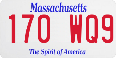 MA license plate 170WQ9