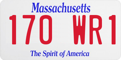 MA license plate 170WR1