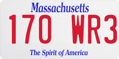 MA license plate 170WR3