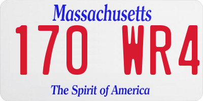 MA license plate 170WR4