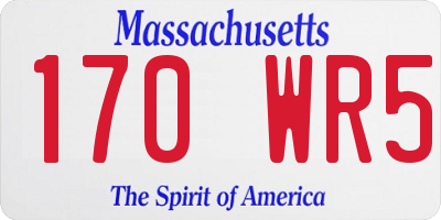 MA license plate 170WR5
