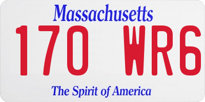 MA license plate 170WR6