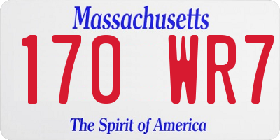 MA license plate 170WR7