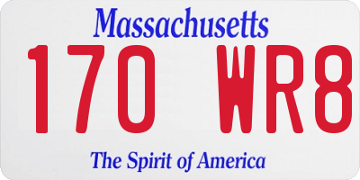 MA license plate 170WR8