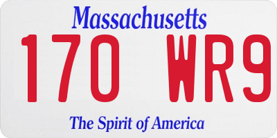 MA license plate 170WR9