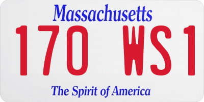 MA license plate 170WS1