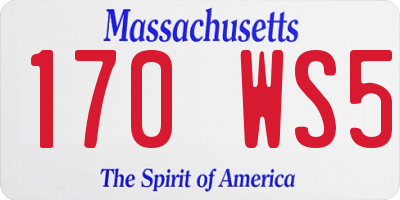 MA license plate 170WS5