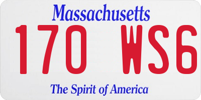 MA license plate 170WS6