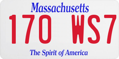 MA license plate 170WS7