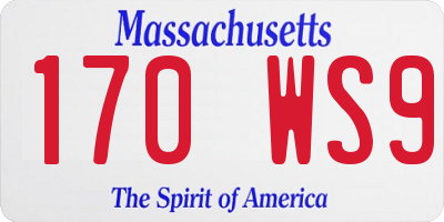 MA license plate 170WS9