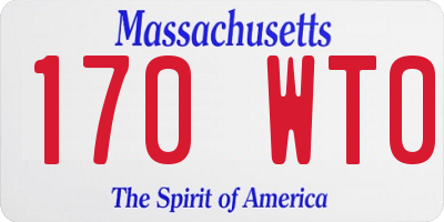 MA license plate 170WT0